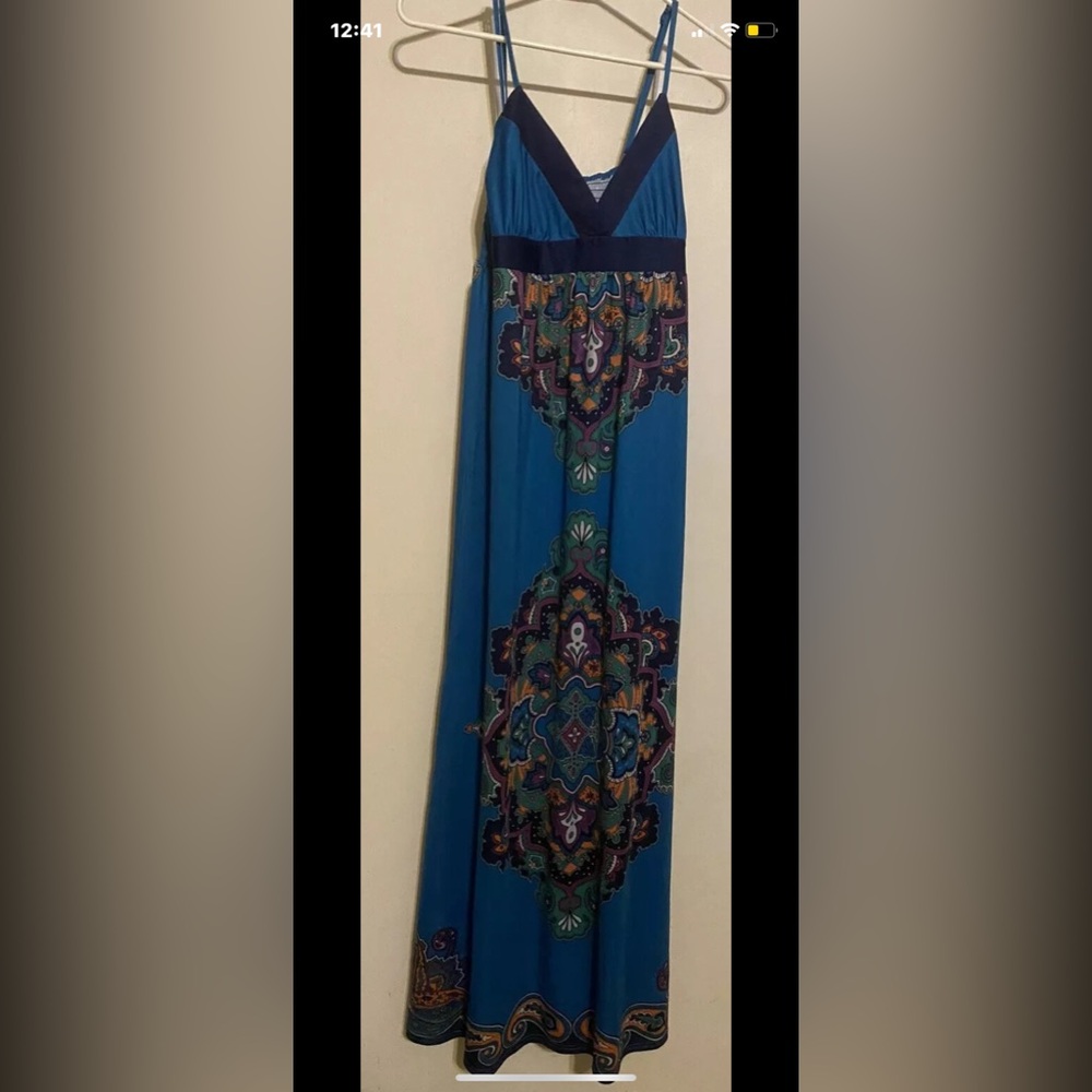 twenty one maxi dress Blue Boho Print size m